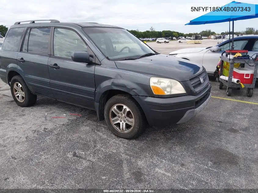 HONDA PILOT 2004, VIN 5NFYF185X4B007343