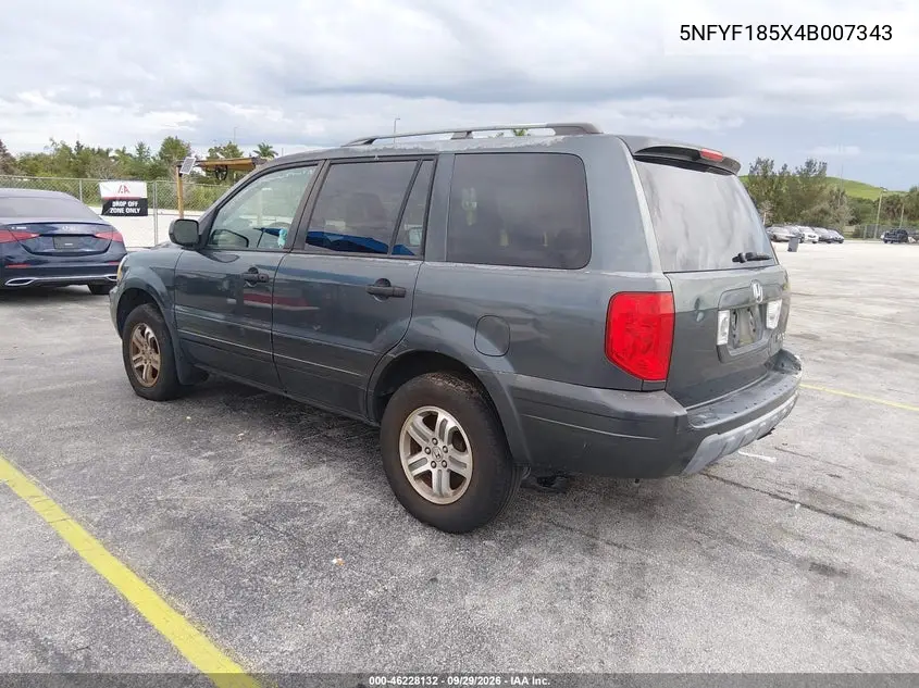 2004 HONDA PILOT VIN 5NFYF185X4B007343 — фото 3