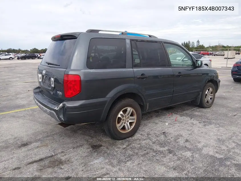 2004 HONDA PILOT VIN 5NFYF185X4B007343 — фото 4