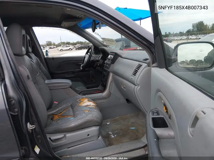 2004 HONDA PILOT VIN 5NFYF185X4B007343 — фото 5