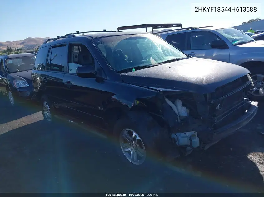 HONDA PILOT 2004, VIN 2HKYF18544H613688