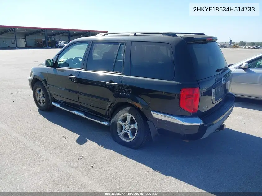 2004 HONDA PILOT VIN 2HKYF18534H514733 — фото 3