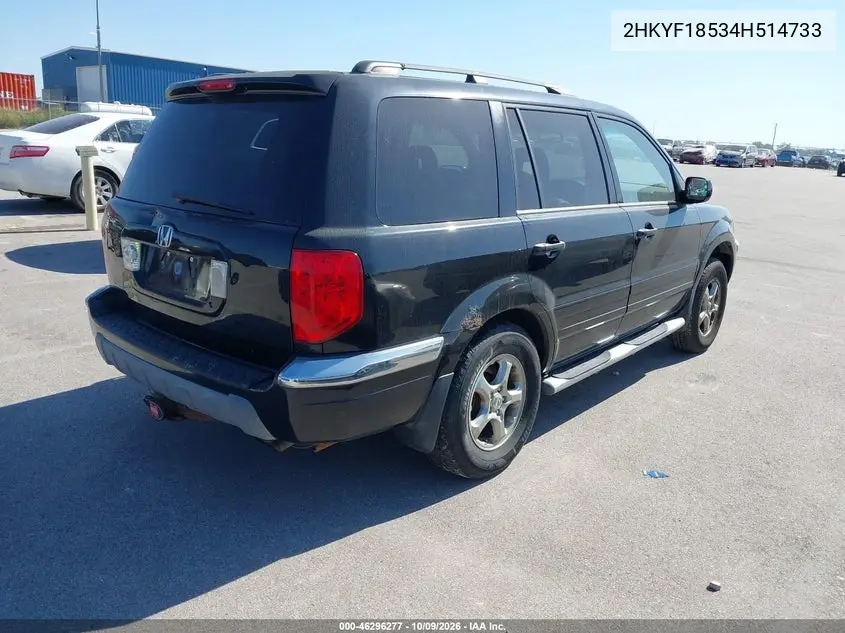 2004 HONDA PILOT VIN 2HKYF18534H514733 — фото 4