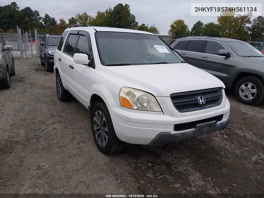 HONDA PILOT 2004, VIN 2HKYF18574H561134