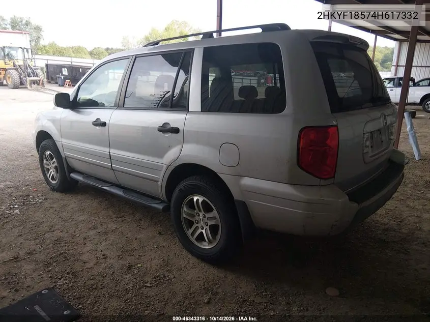 2004 HONDA PILOT VIN 2HKYF18574H617332 — фото 3