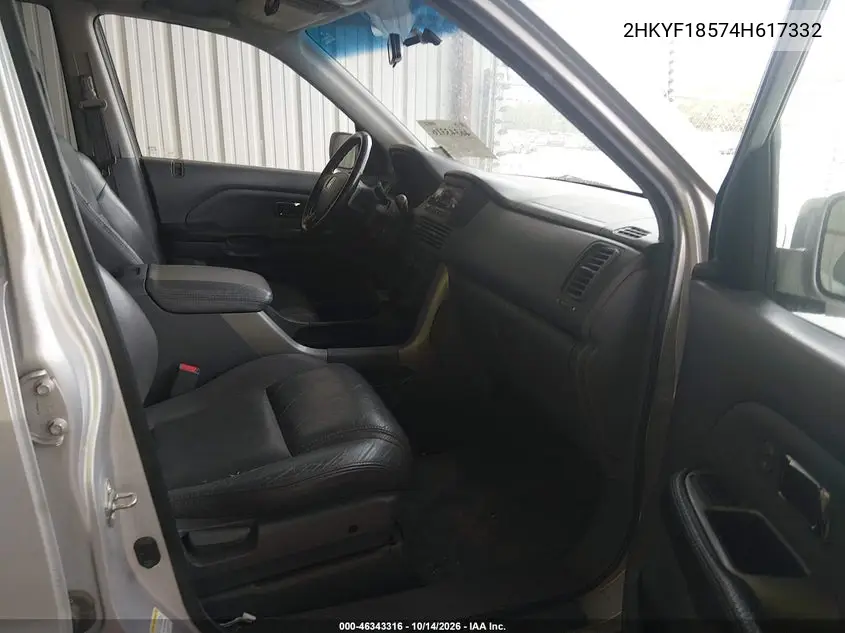 2004 HONDA PILOT VIN 2HKYF18574H617332 — фото 5