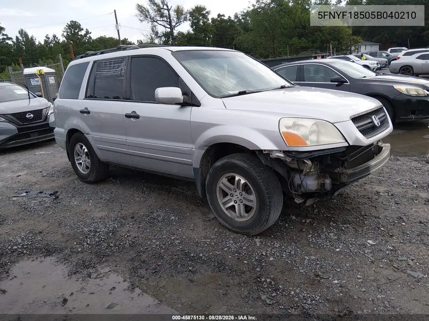 HONDA PILOT 2005, VIN 5FNYF18505B040210
