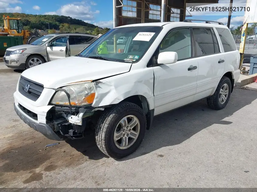 2005 HONDA PILOT VIN 2HKYF18525H521710 — фото 2