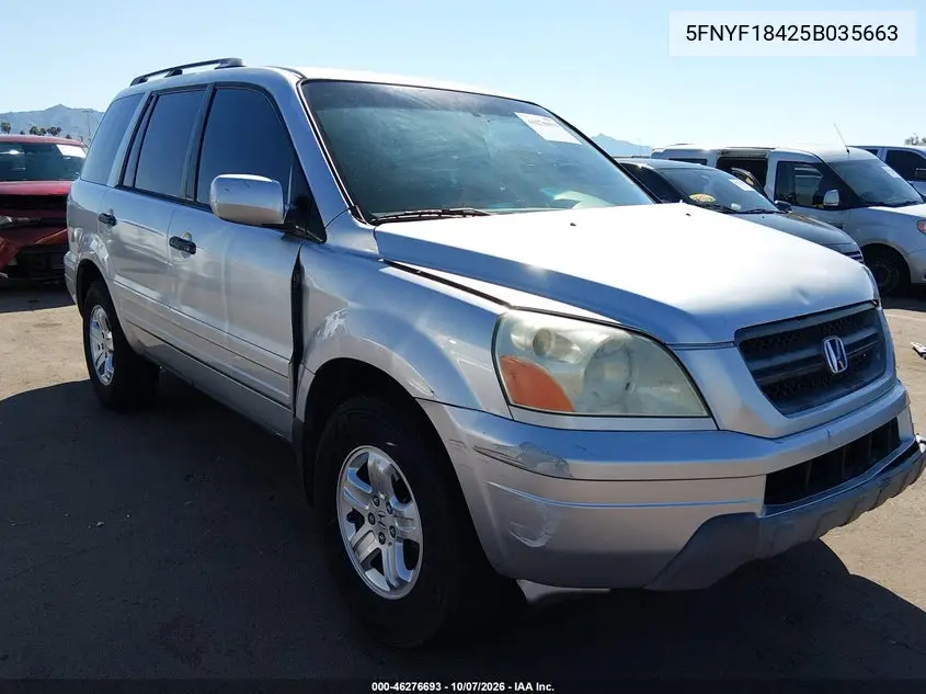 HONDA PILOT 2005, VIN 5FNYF18425B035663