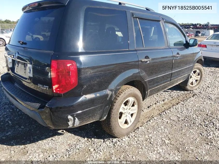 2005 HONDA PILOT VIN 5FNYF18525B005541 — фото 4
