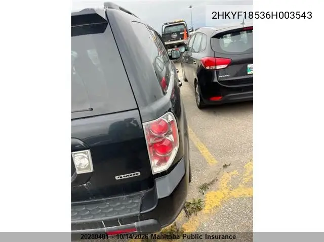 2006 HONDA PILOT VIN 2HKYF18536H003543 — фото 3