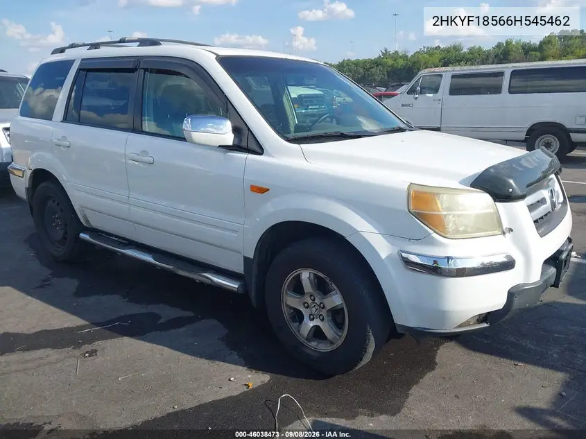 HONDA PILOT 2006, VIN 2HKYF18566H545462