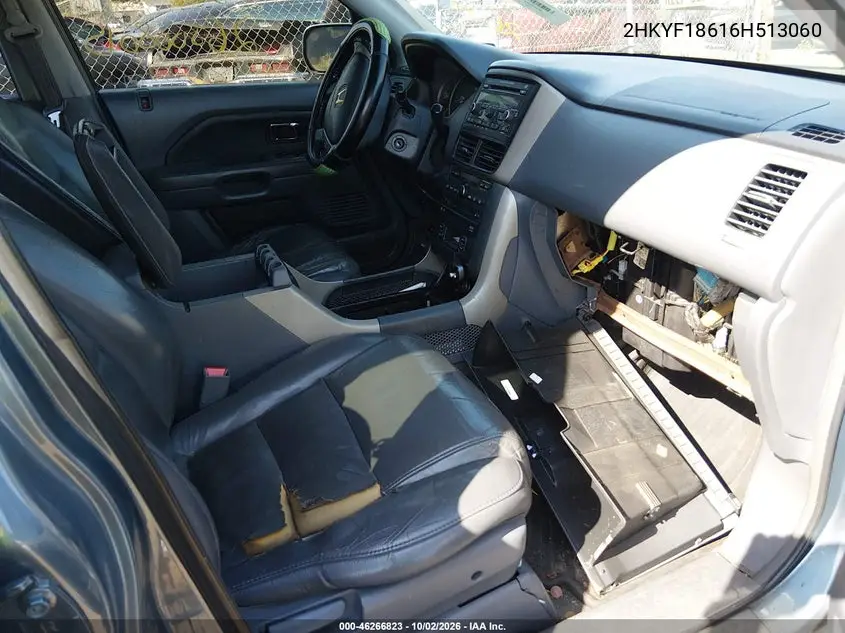 2006 HONDA PILOT VIN 2HKYF18616H513060 — фото 5