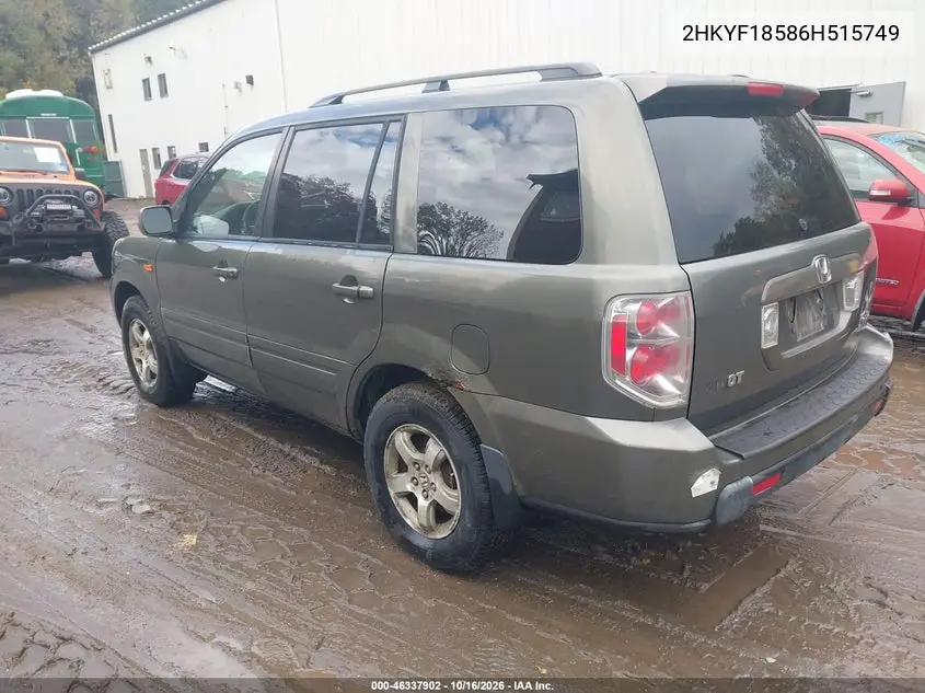2006 HONDA PILOT VIN 2HKYF18586H515749 — фото 3