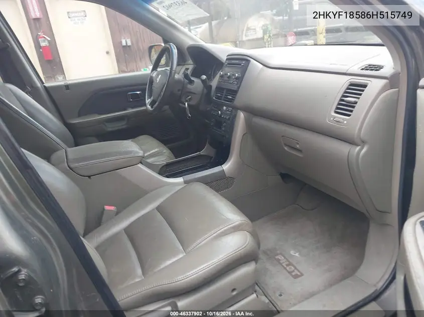 2006 HONDA PILOT VIN 2HKYF18586H515749 — фото 5