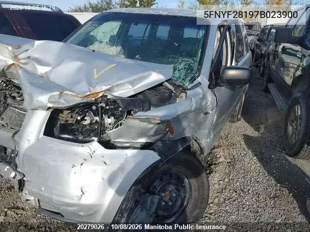 HONDA PILOT 2007, VIN 5FNYF28197B023900