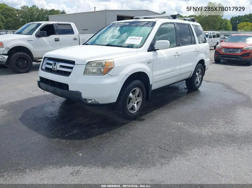 2007 HONDA PILOT VIN 5FNYF285X7B017929 — фото 2
