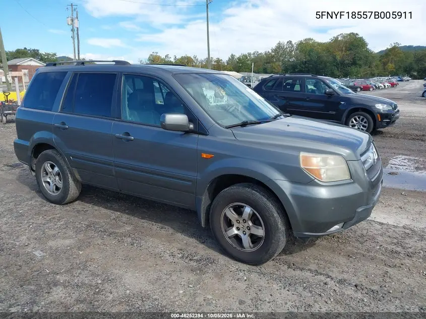 HONDA PILOT 2007, VIN 5FNYF18557B005911