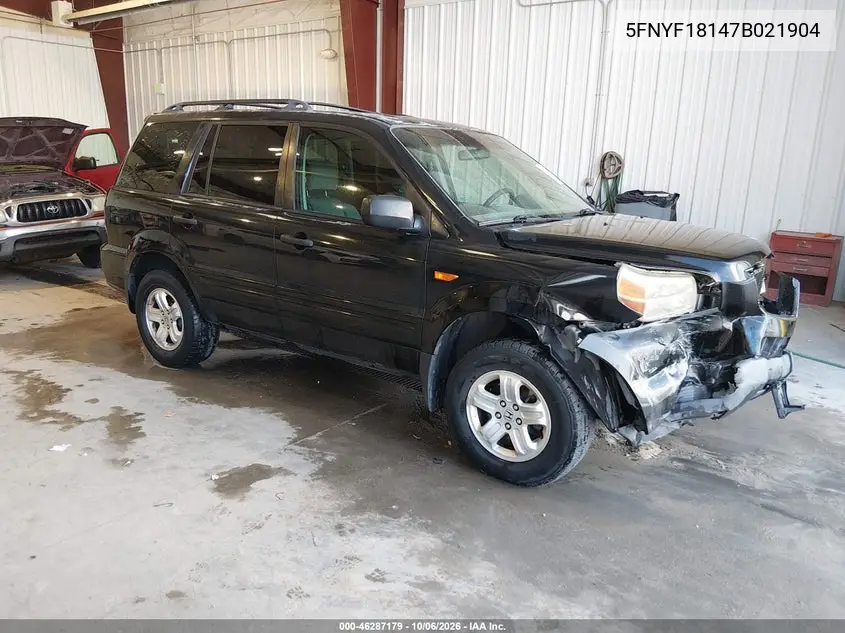 HONDA PILOT 2007, VIN 5FNYF18147B021904