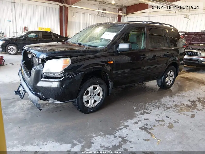 2007 HONDA PILOT VIN 5FNYF18147B021904 — фото 2