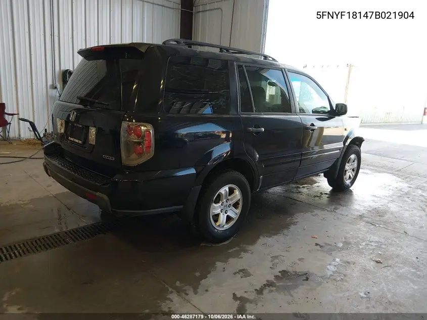 2007 HONDA PILOT VIN 5FNYF18147B021904 — фото 4