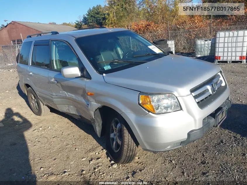 HONDA PILOT 2007, VIN 5FNYF18577B017865