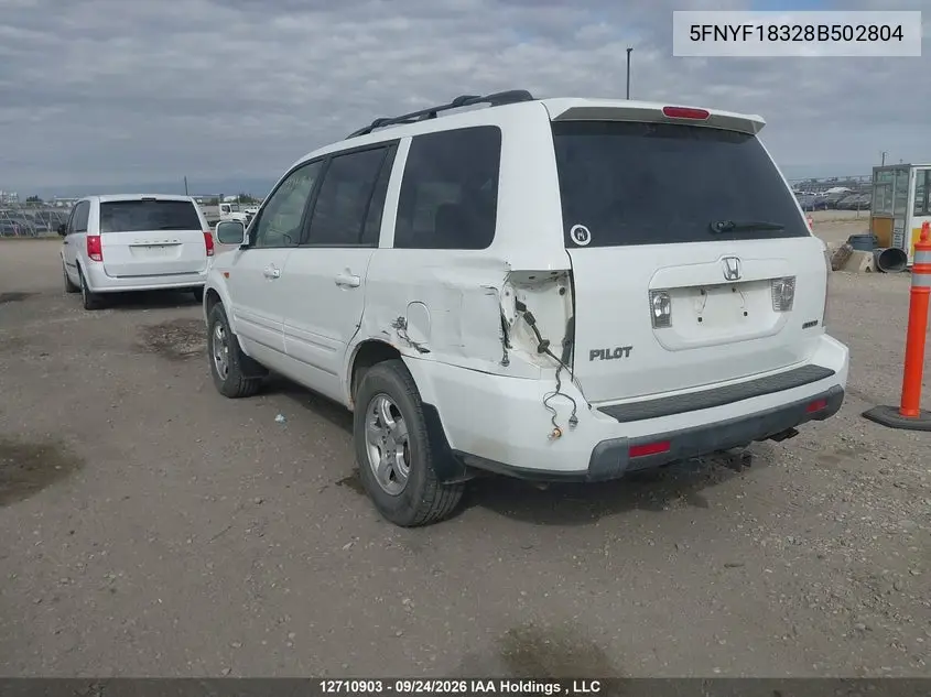 2008 HONDA PILOT VIN 5FNYF18328B502804 — фото 3