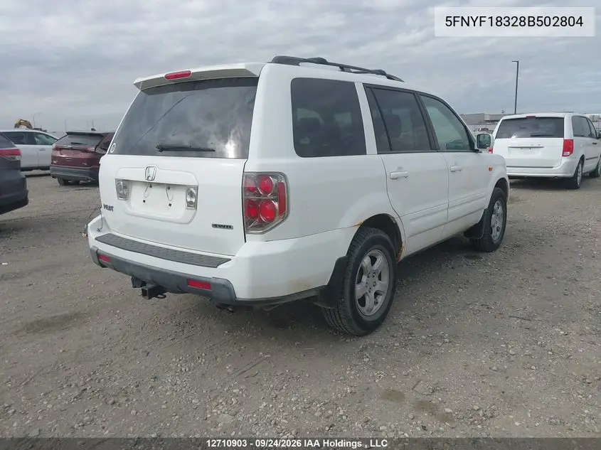 2008 HONDA PILOT VIN 5FNYF18328B502804 — фото 4
