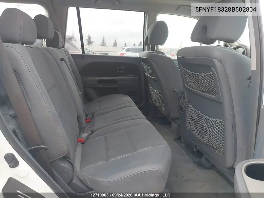 2008 HONDA PILOT VIN 5FNYF18328B502804 — фото 8