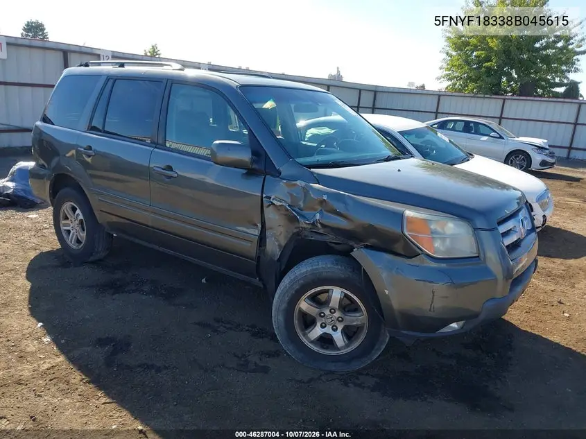 HONDA PILOT 2008, VIN 5FNYF18338B045615