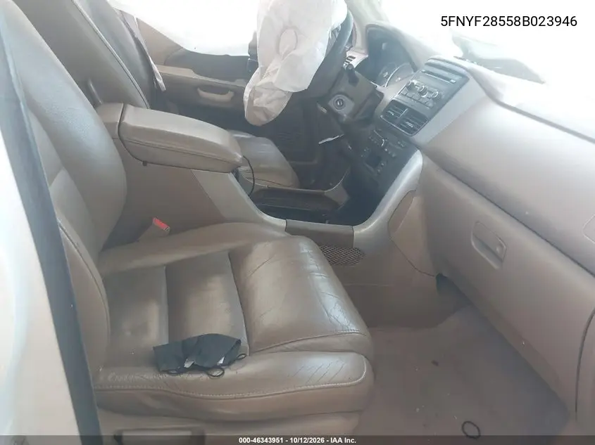 2008 HONDA PILOT VIN 5FNYF28558B023946 — фото 5