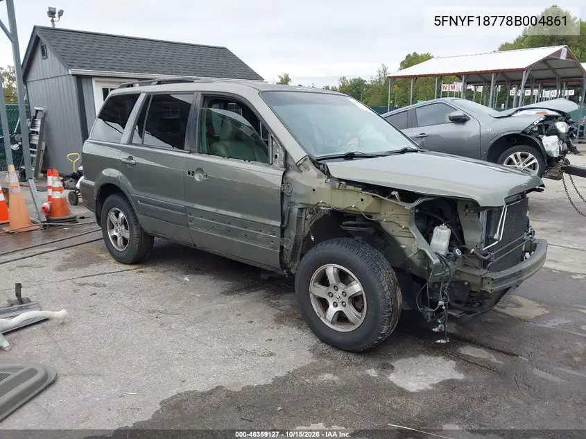 HONDA PILOT 2008, VIN 5FNYF18778B004861