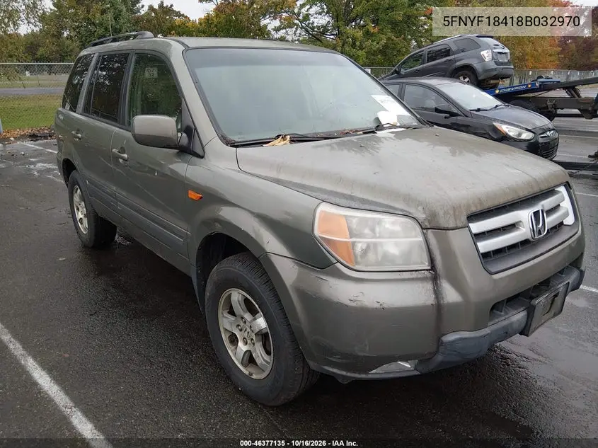 HONDA PILOT 2008, VIN 5FNYF18418B032970