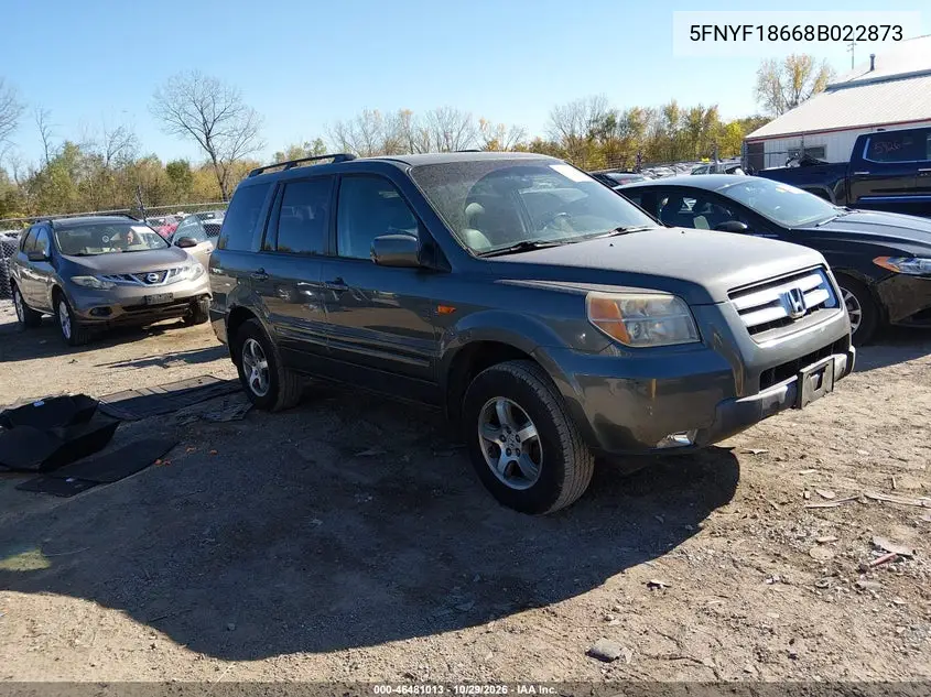 HONDA PILOT 2008, VIN 5FNYF18668B022873