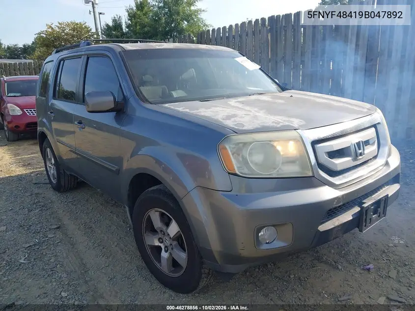 HONDA PILOT 2009, VIN 5FNYF48419B047892