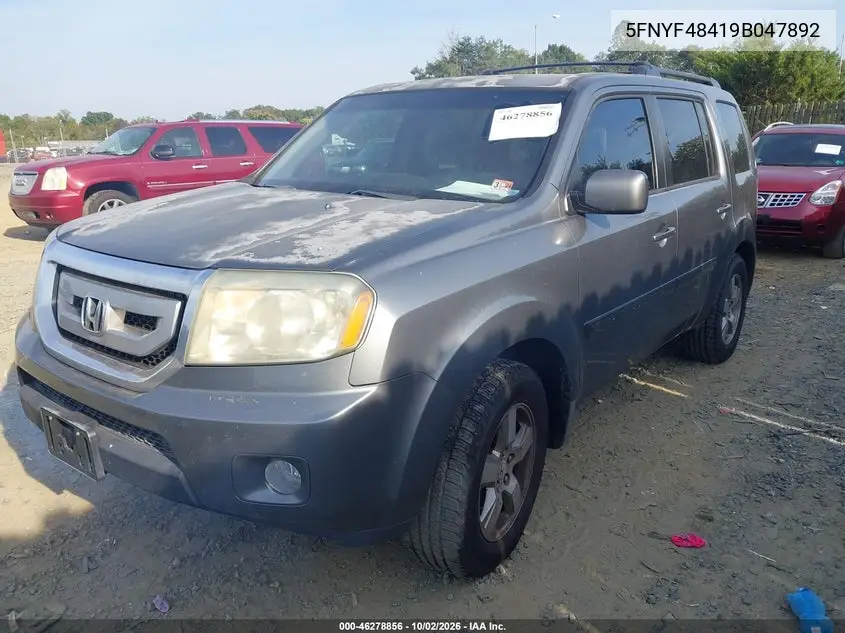 2009 HONDA PILOT VIN 5FNYF48419B047892 — фото 2