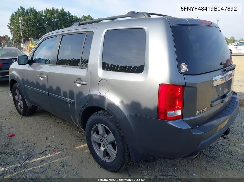 2009 HONDA PILOT VIN 5FNYF48419B047892 — фото 3