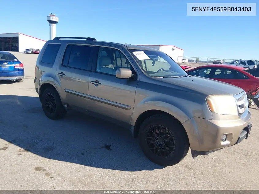 HONDA PILOT 2009, VIN 5FNYF48559B043403
