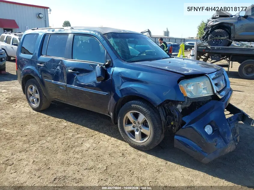 HONDA PILOT 2010, VIN 5FNYF4H42AB018177