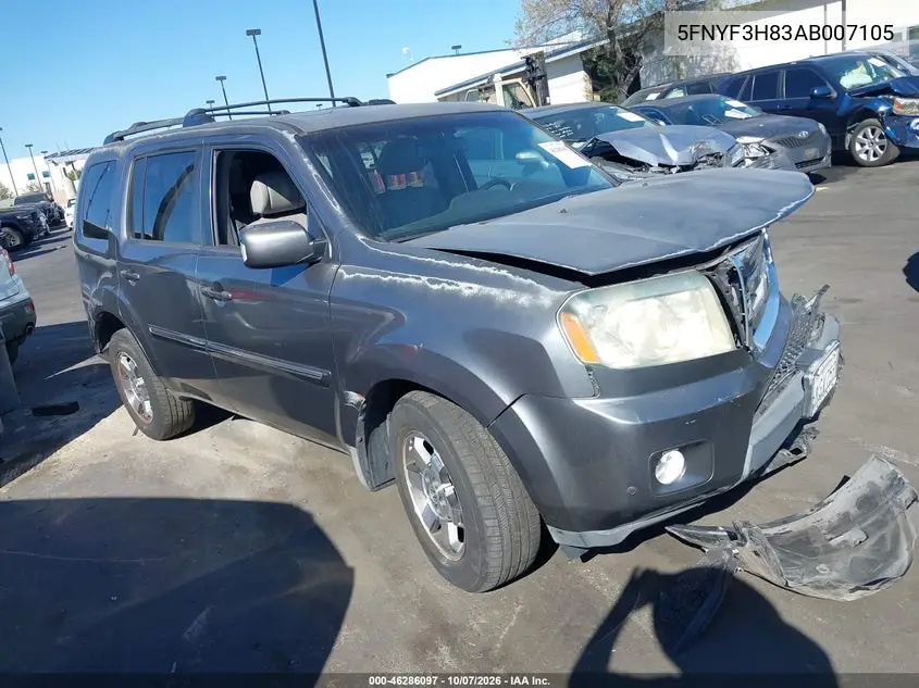 HONDA PILOT 2010, VIN 5FNYF3H83AB007105