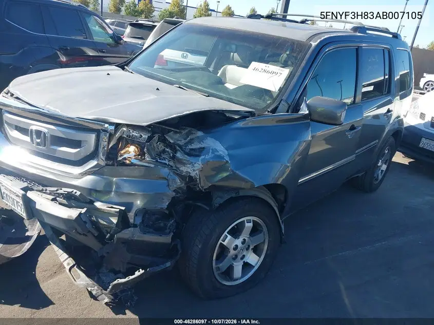 2010 HONDA PILOT VIN 5FNYF3H83AB007105 — фото 2