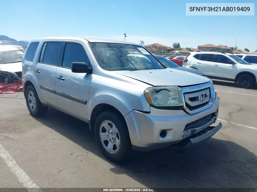 HONDA PILOT 2010, VIN 5FNYF3H21AB019409