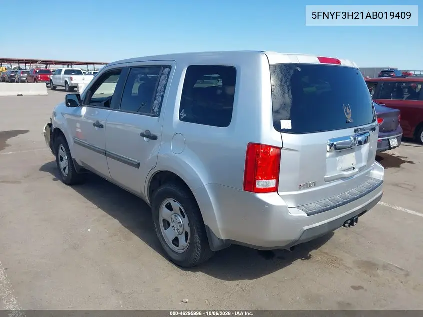 2010 HONDA PILOT VIN 5FNYF3H21AB019409 — фото 3