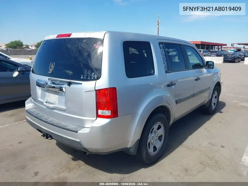 2010 HONDA PILOT VIN 5FNYF3H21AB019409 — фото 4
