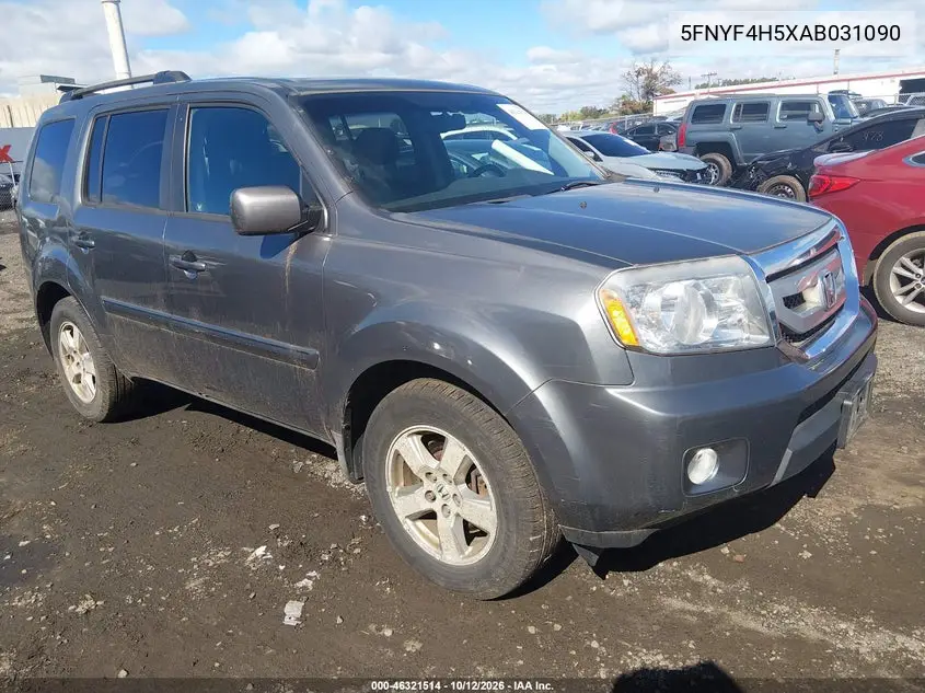 HONDA PILOT 2010, VIN 5FNYF4H5XAB031090