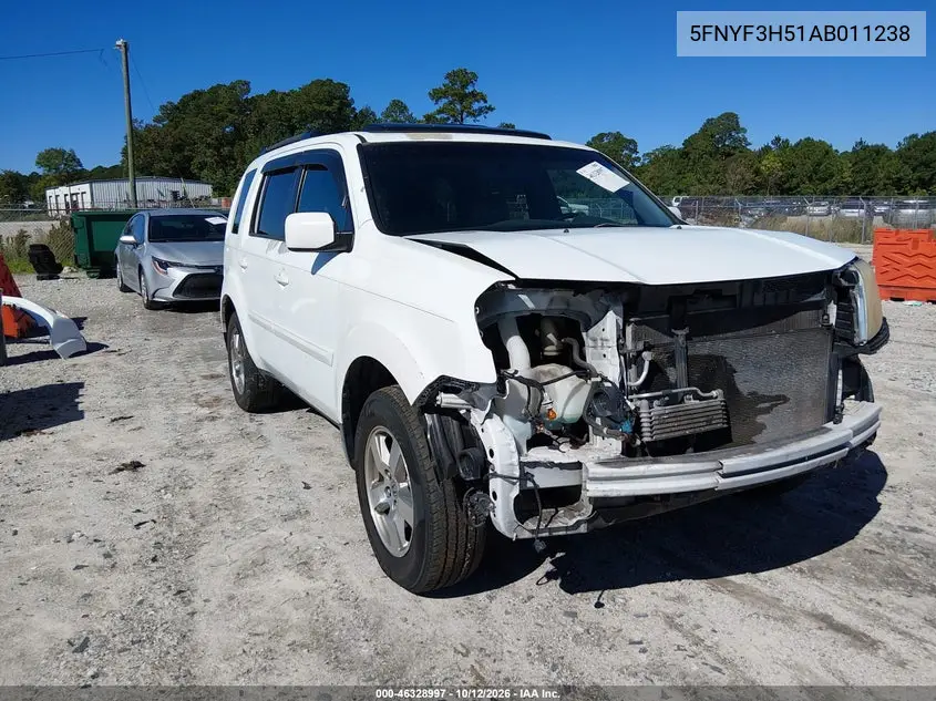 HONDA PILOT 2010, VIN 5FNYF3H51AB011238
