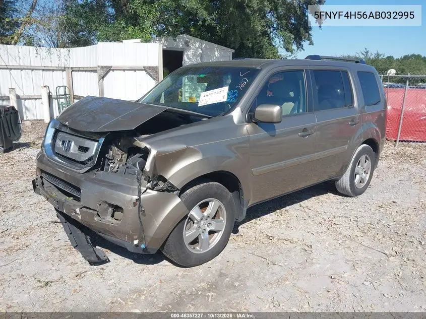 2010 HONDA PILOT VIN 5FNYF4H56AB032995 — фото 2