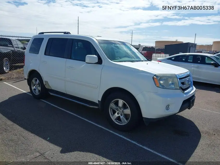 HONDA PILOT 2010, VIN 5FNYF3H67AB005338