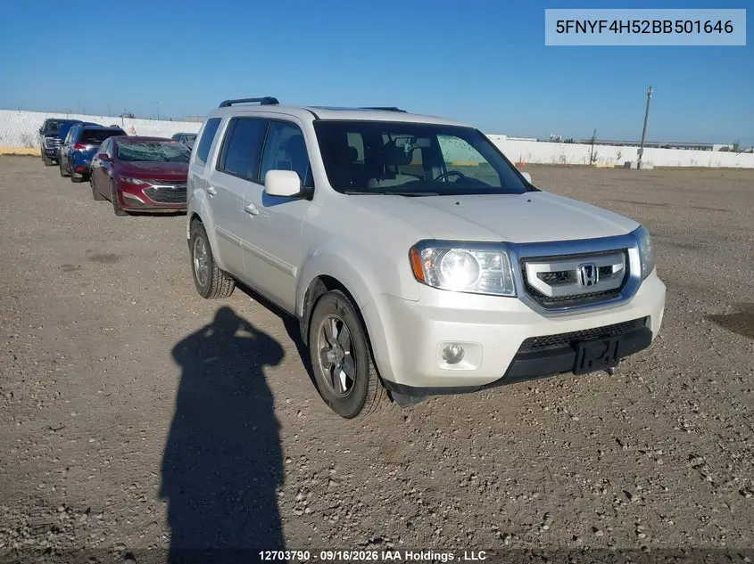 HONDA PILOT 2011, VIN 5FNYF4H52BB501646