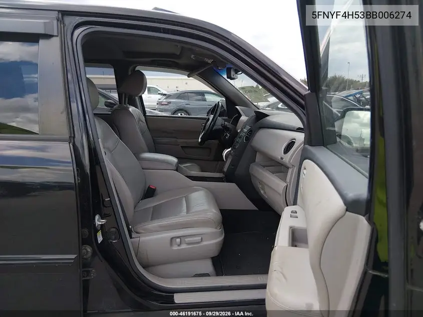 2011 HONDA PILOT VIN 5FNYF4H53BB006274 — фото 5